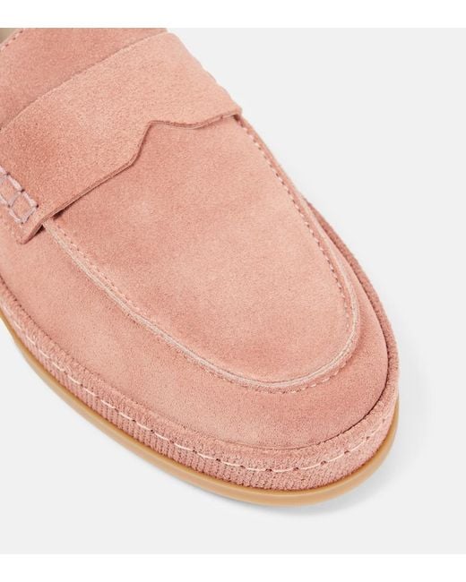 Hogan Pink H683 Suede Loafers