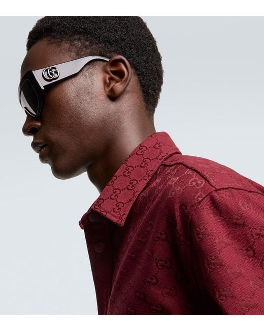 Gucci Black Double G Flat-Top Sunglasses for men
