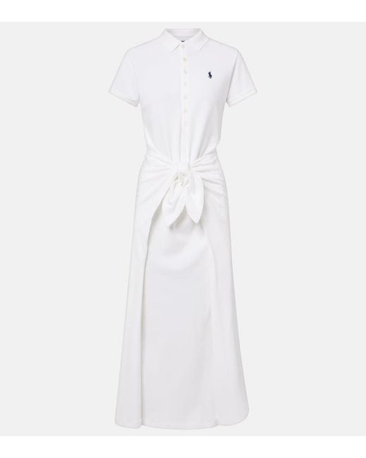 Polo Ralph Lauren White Cotton-Blend Pique Polo Dress