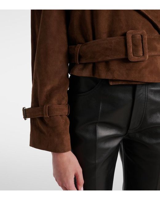 Trench-Coat Raccourci Hatti En Daim Nour Hammour en coloris Brown
