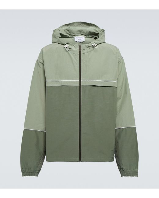 Thom Browne Cotton Ripstop Track Jacket in dk Green (Green) for Men Lyst