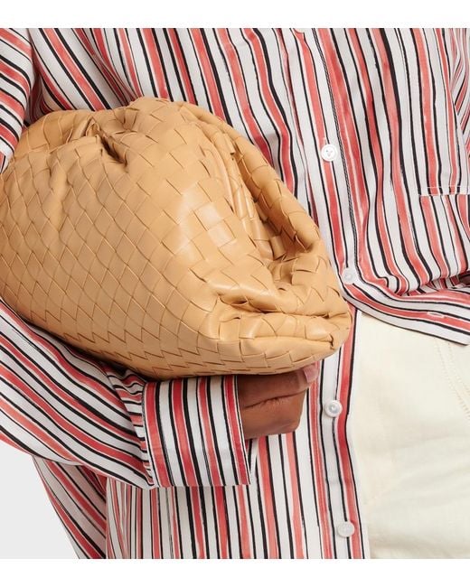 Bottega Veneta Natural Pouch Intrecciato Leather Clutch
