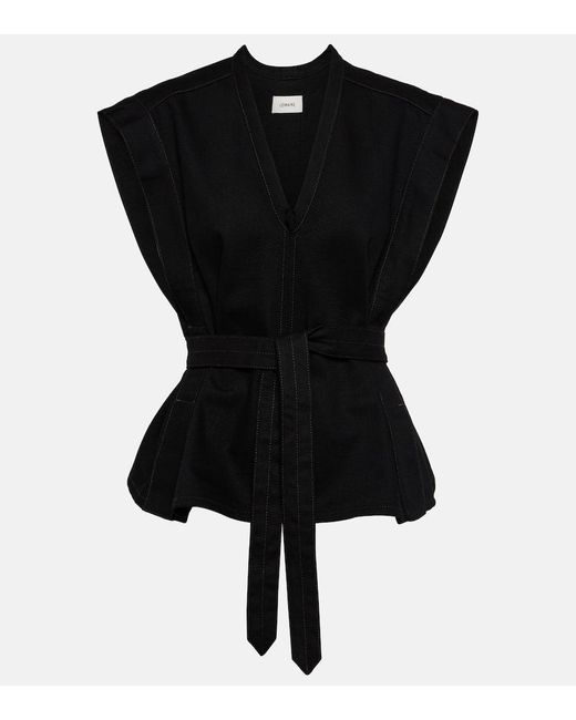 Lemaire Black Chasuble Belted Denim Top