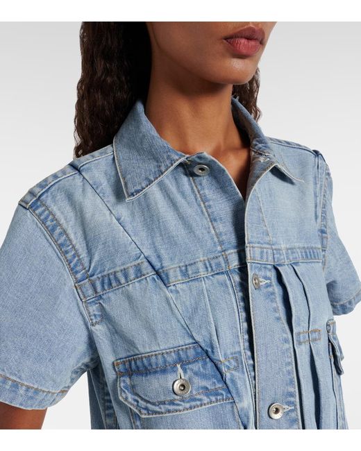 Sacai Blue Deconstructed Denim Minidress