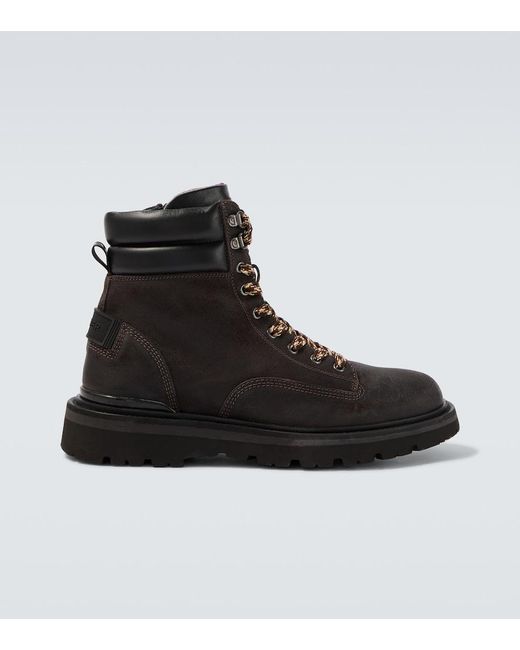 Bogner Black Seoul Leather Lace-Up Boots for men