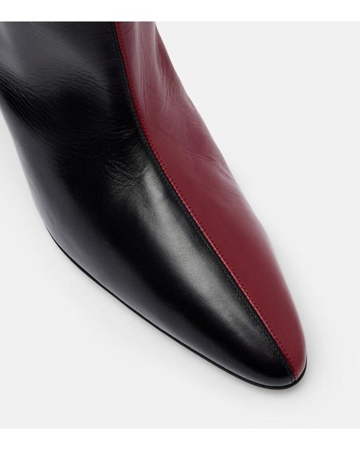 Herbert Levine Red Two Faced Leather Knee-High Boots