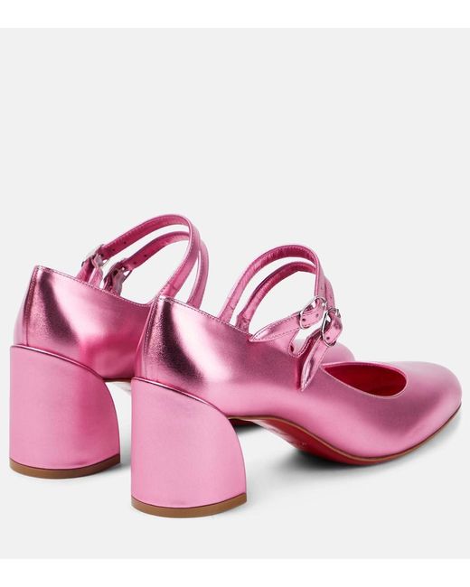 Christian Louboutin Pink Miss Jane Leather Mary Jane Pumps