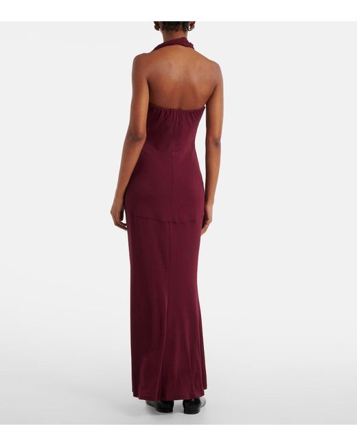 TOVE Purple Eleanor Halterneck Jersey Maxi Dress