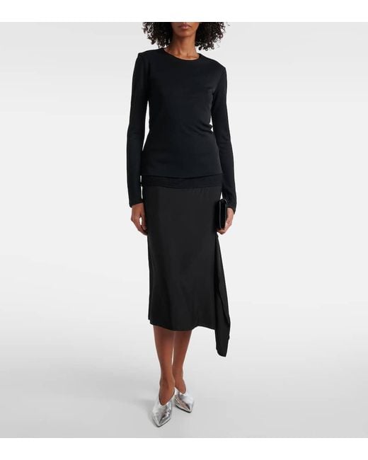 Jil Sander Blue Jersey Top