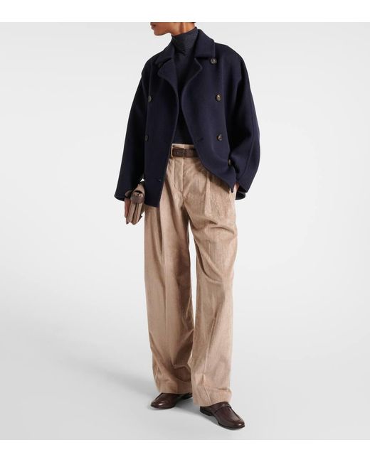 Manteau Raccourci En Laine Et Cachemire Brunello Cucinelli en coloris Blue