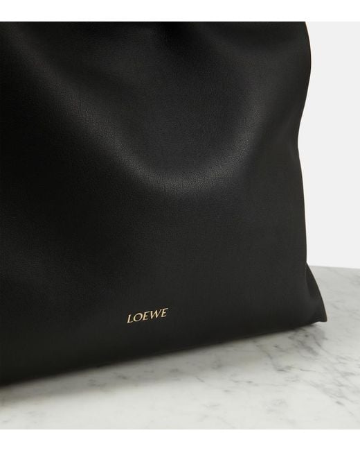 Loewe Black Flamenco Xl Leather Clutch