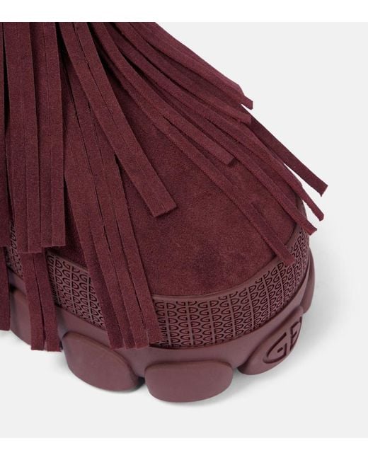 Goldbergh Red Vergara Fringed Suede Snow Boots