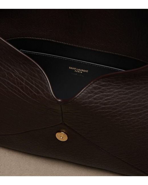 Saint Laurent Black Cassandre Leather Pouch