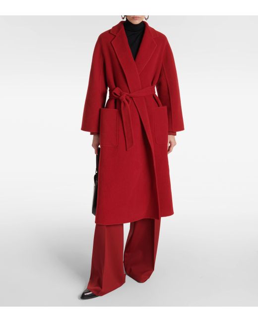 Max Mara Red Ludmilla Icon Cashmere Wrap Coat