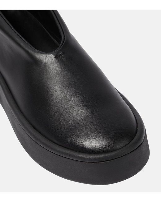 Jil Sander Black Leather Slip-On Sneakers