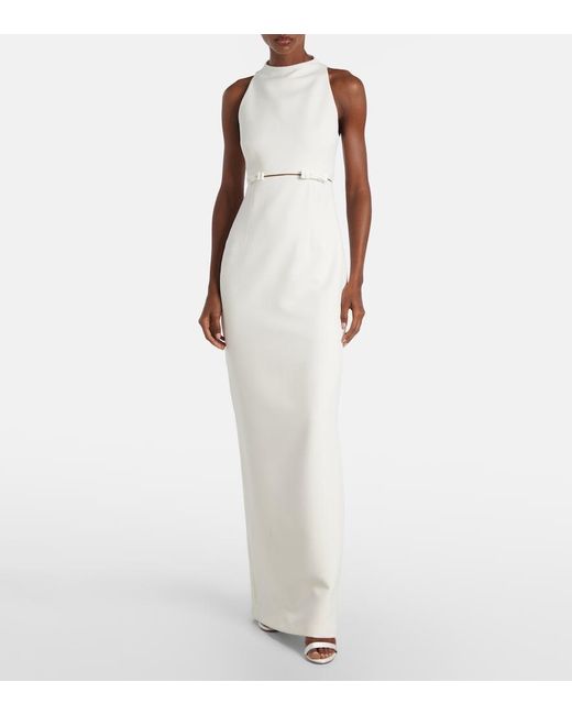 Vestido De Novia Jalie De Crepe Con Lazo Safiyaa de color White