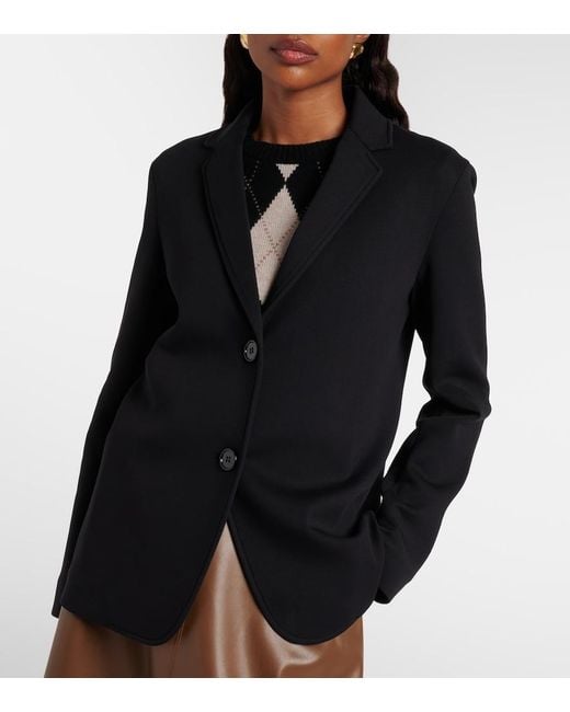 Max Mara Black Matollo Cotton-Blend Jersey Blazer