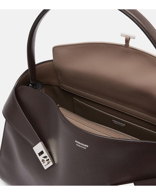 Ferragamo Black Hug Soft Medium Leather Shoulder Bag