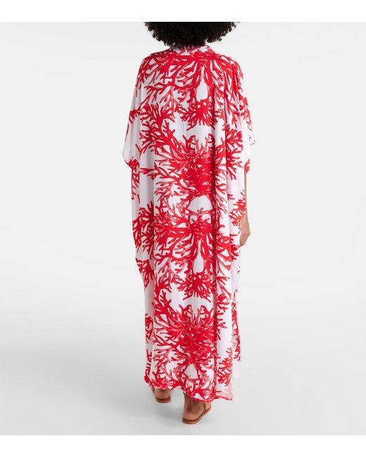 Melissa Odabash Red Vanessa Printed Kaftan
