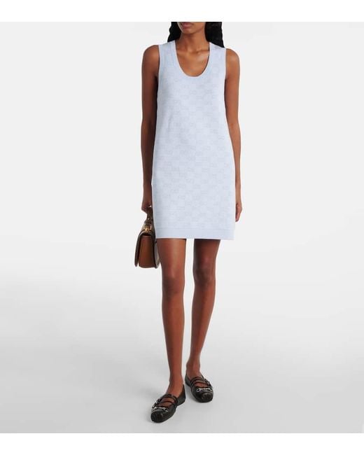 Gucci Blue Minikleid Gg Aus Baumwolle