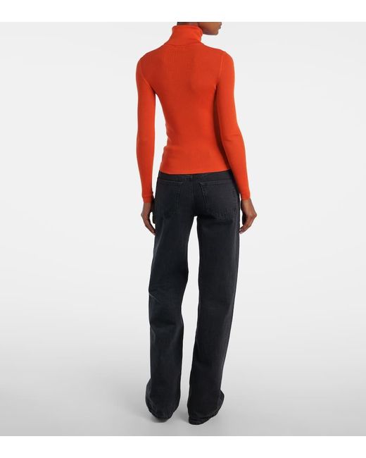 Saint Laurent Red Wool, Cashmere, And Silk Sweater