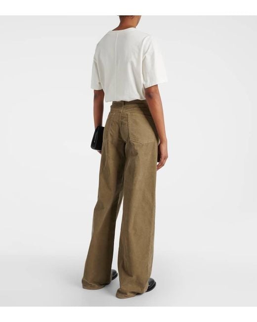 The Row Natural Eglitta Cotton Corduroy Wide-Leg Pants
