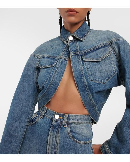 Alaïa Blue Cropped Denim Jacket
