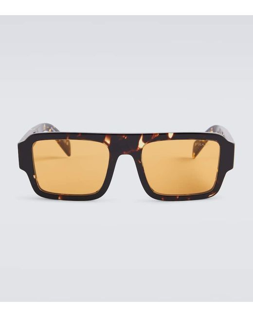 Prada Eckige Sonnenbrille Symbole in Brown für Herren