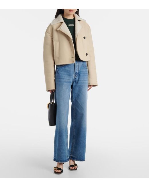 Jacquemus Natural The Marino Double-Breasted Shearling Jacket
