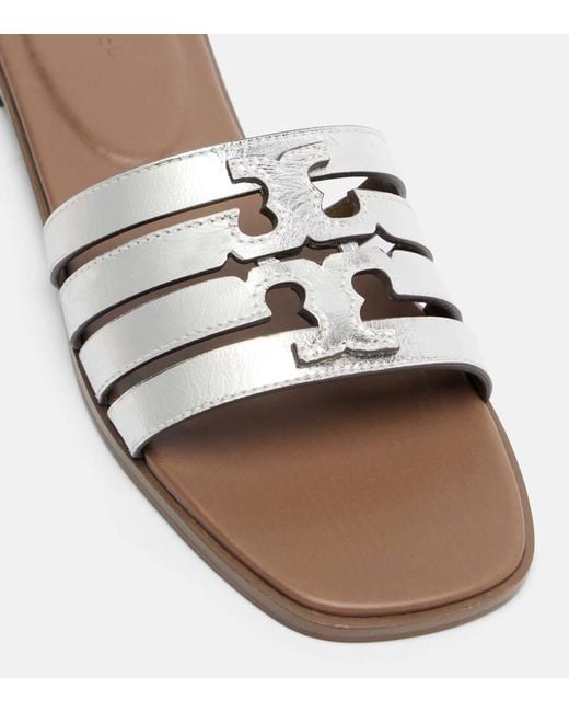 Tory Burch Metallic Leather Slides
