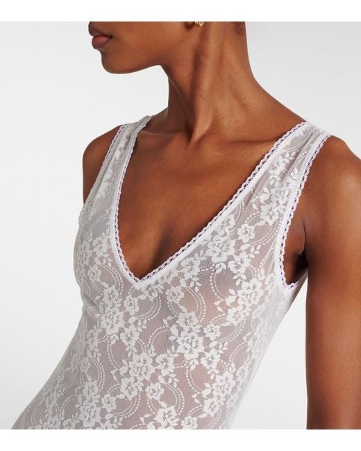 Bananhot White Adel Sheer Lace Maxi Dress