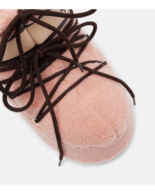 Moon Boot Pink Icon Fleece Ankle Boots