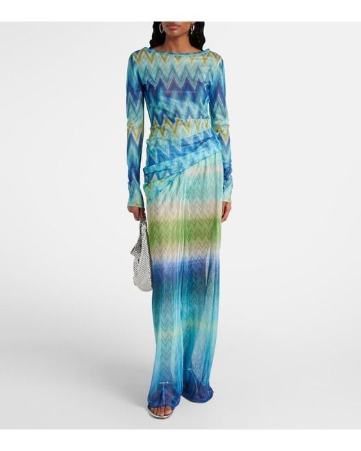 Missoni Blue Zig Zag Beach Dress