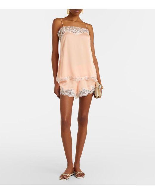 Faithfull The Brand Pink Norden Scalloped Shorts