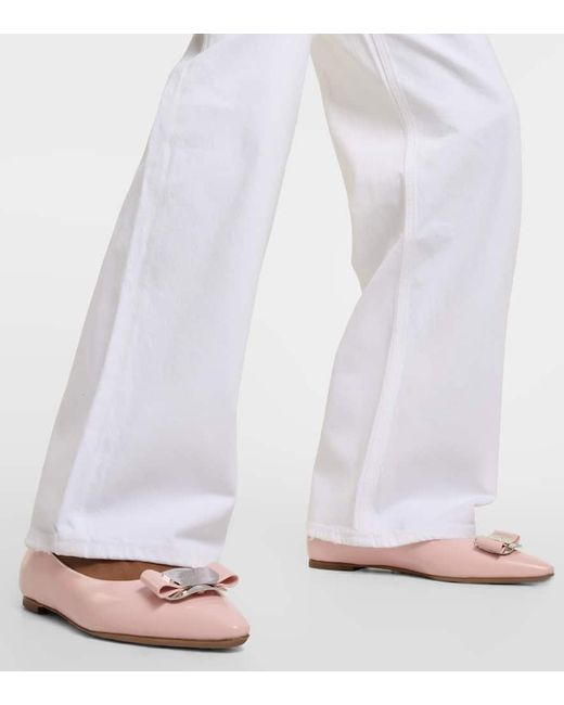 Agolde White Wide-Leg Jeans Low Slung Baggy