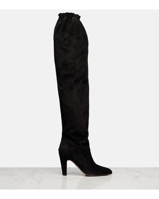 Chloé Black Suede Over-The-Knee Boots