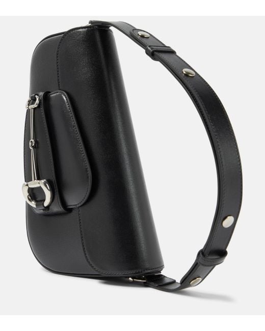 Gucci Black Horsebit 1955 Leather Shoulder Bag