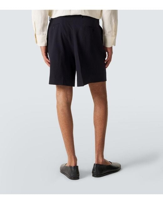 STÒFFA Blue Wool Shorts for men