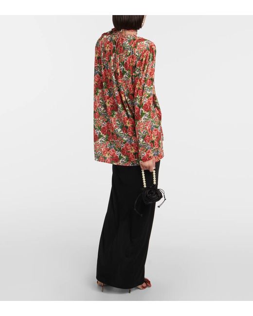 Magda Butrym Red Floral Blouse