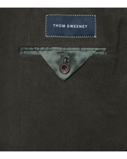 Thom Sweeney Black Linen Suit for men