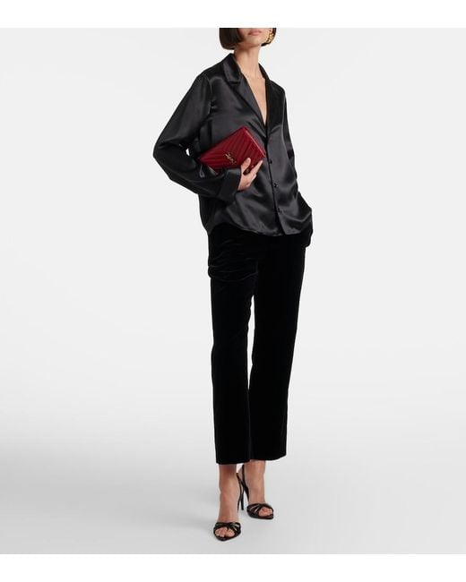 Saint Laurent Black Kate Leather Slingback Sandals