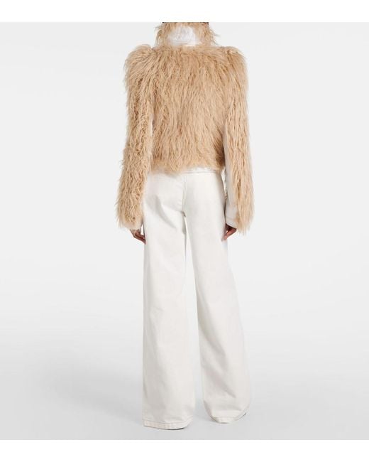 Dries Van Noten Natural Faux Fur Jacket