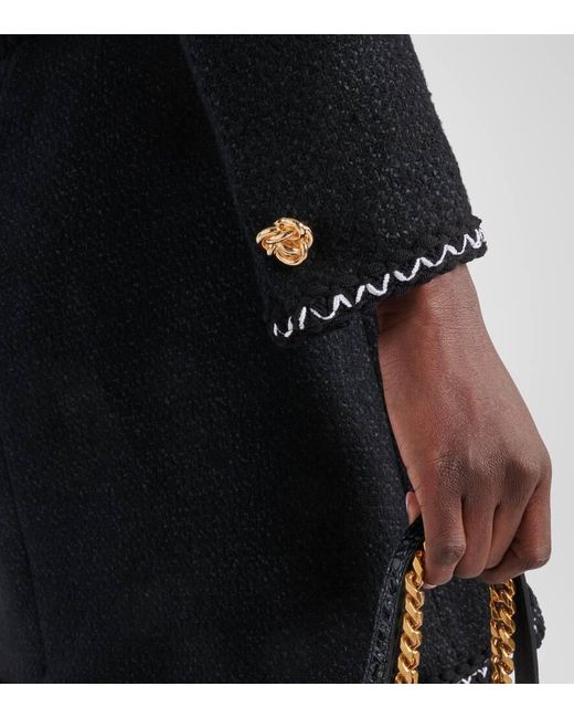 Blazer in tweed di misto lana di Alexander McQueen in Black