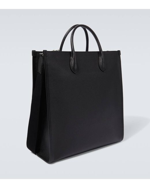 Gucci Black Medium Leather Tote Bag for men