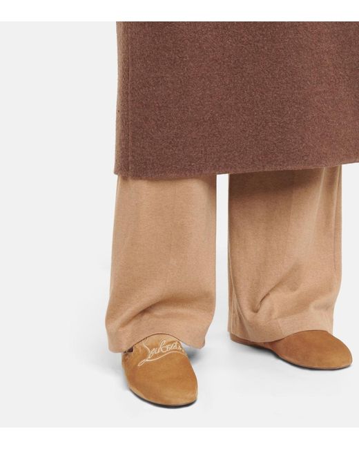 Christian Louboutin Brown Coolito Donna Suede Slippers