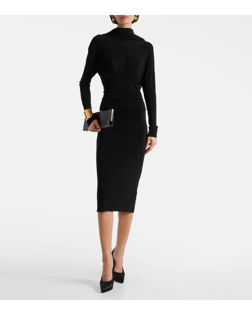 Saint Laurent Black Lisa 110 Satin Platform Pump
