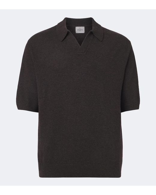 LeKasha Black Bale Cashmere Polo Sweater for men