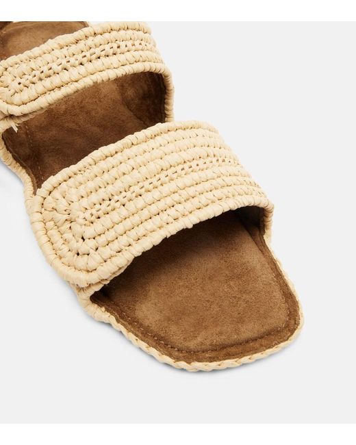 Khaite Natural Boden Raffia Slingback Sandals