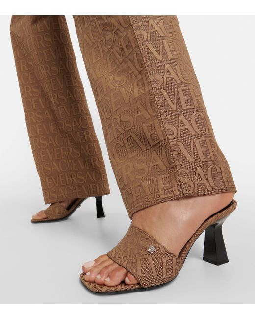 Versace Brown Fabric Sandal