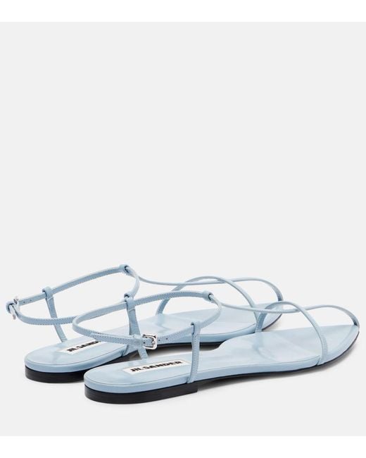 Jil Sander White Cage Leather Sandals